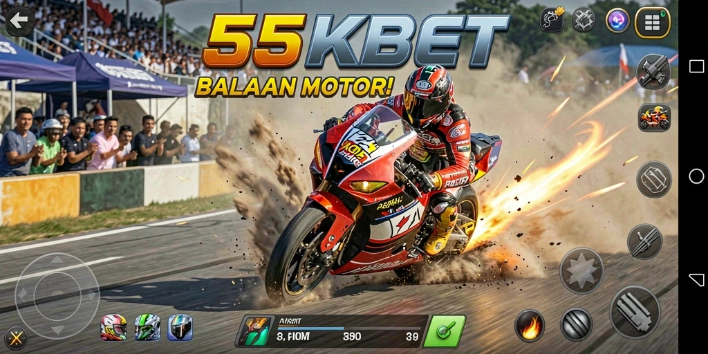 Gameplay balapan motor yang intens dan mengasyikkan.