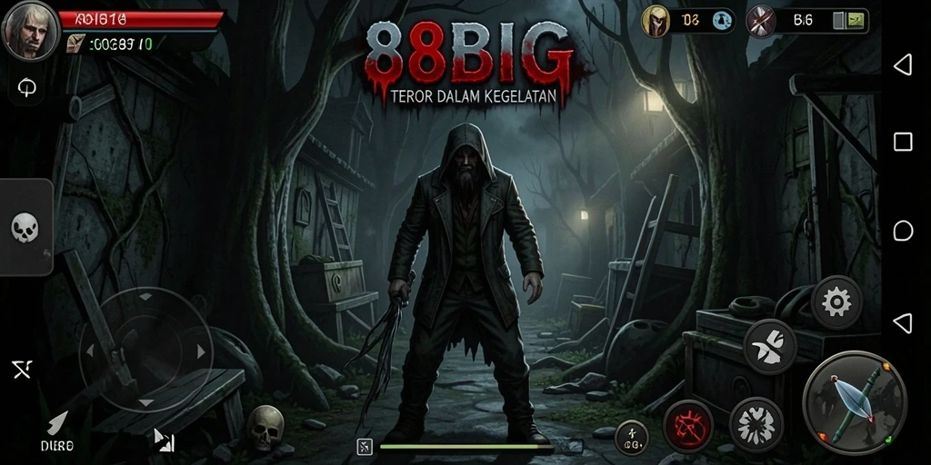 Screenshot menampilkan suasana mencekam dari gameplay 88BIG.