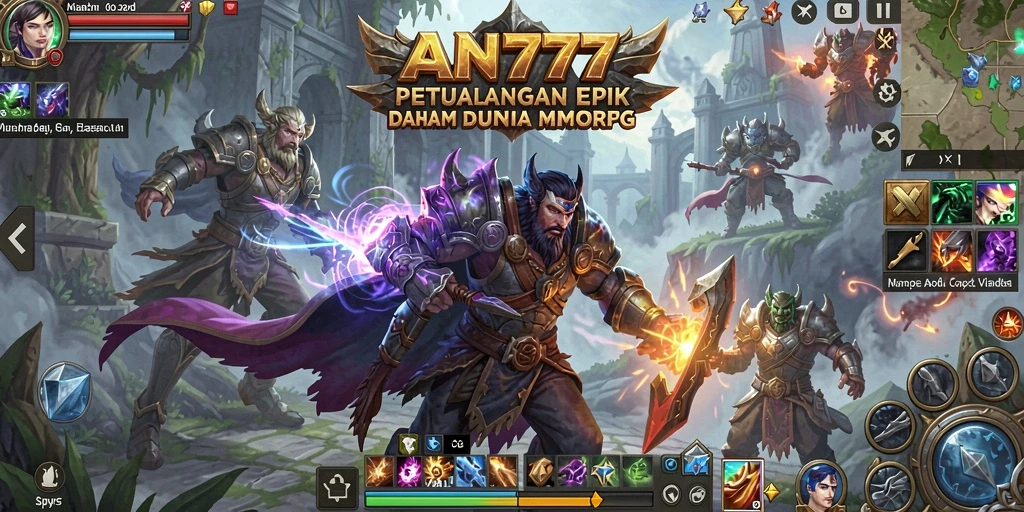 Screenshot AN777 menampilkan aksi seru dalam gameplay MMORPG.