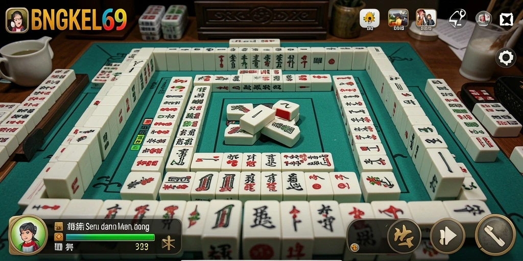 Tampilan gameplay seru dari BENGKEL69 saat bermain Mahjong.