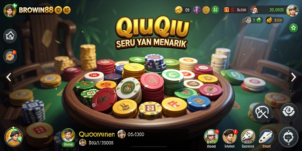 Tampilan gameplay seru di BROWIN88 saat bermain QiuQiu.