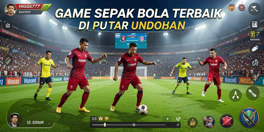 Tampilan seru gameplay HIGGS777 yang penuh aksi sepak bola