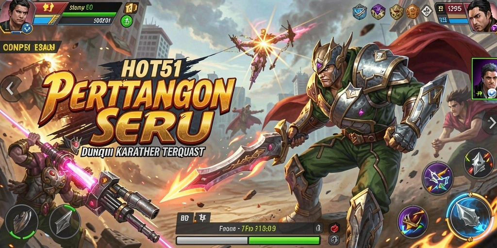 Gameplay HOT51 menampilkan pertarungan epik antara karakter-karakter kuat.