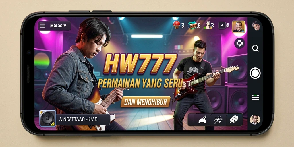 Tampilan gameplay HW777 yang menampilkan aksi bermain musik.