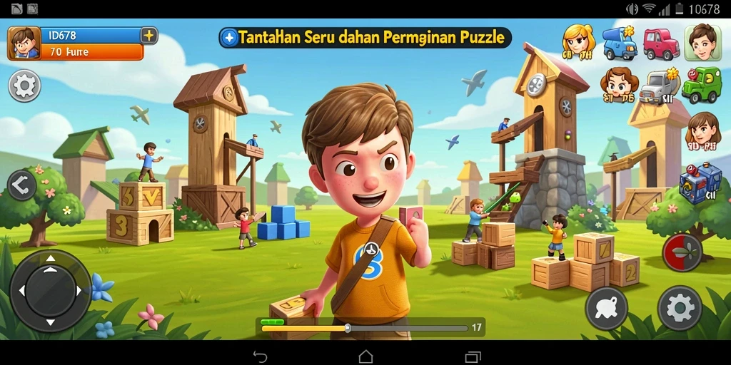 Screenshot gameplay ID678 menampilkan momen seru dalam menyelesaikan puzzle.