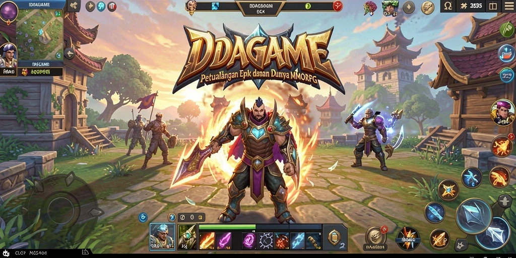 Tangkapan layar gameplay IDAGAME dengan pertempuran epik di dunia MMORPG.