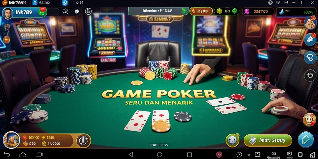 Tampilan gameplay seru dari INK789 saat bermain Poker.