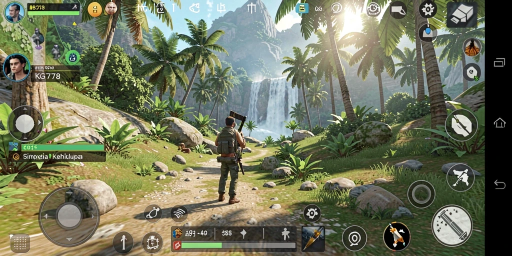 Tampilan gameplay KG778 dengan karakter yang interaktif dan lingkungan menarik.