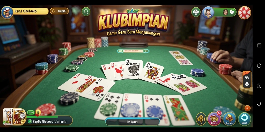 Screenshot gameplay KLUBIMPIAN yang menunjukkan keseruan bermain Gaple.