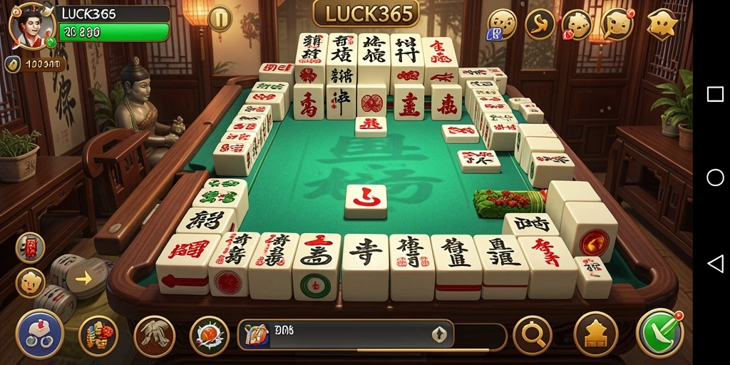 Tampilan gameplay LUCK365 yang menarik dan penuh warna dalam permainan Mahjong.