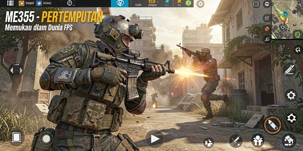 Tangkapan layar menampilkan aksi gameplay FPS yang mendebarkan di ME355.