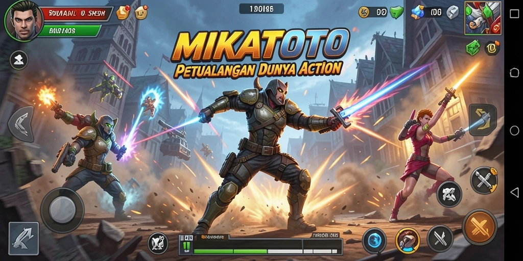 Tampilan gameplay action yang menghadirkan pertarungan seru dan mendebarkan.