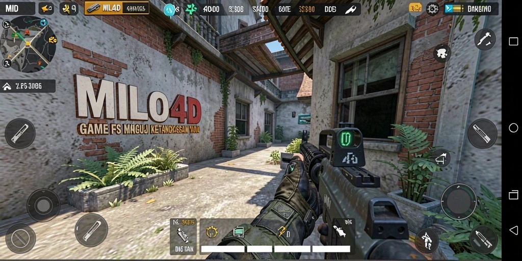 Tampilan gameplay dinamis di MILO4D dengan aksi tembak-menembak yang intens.