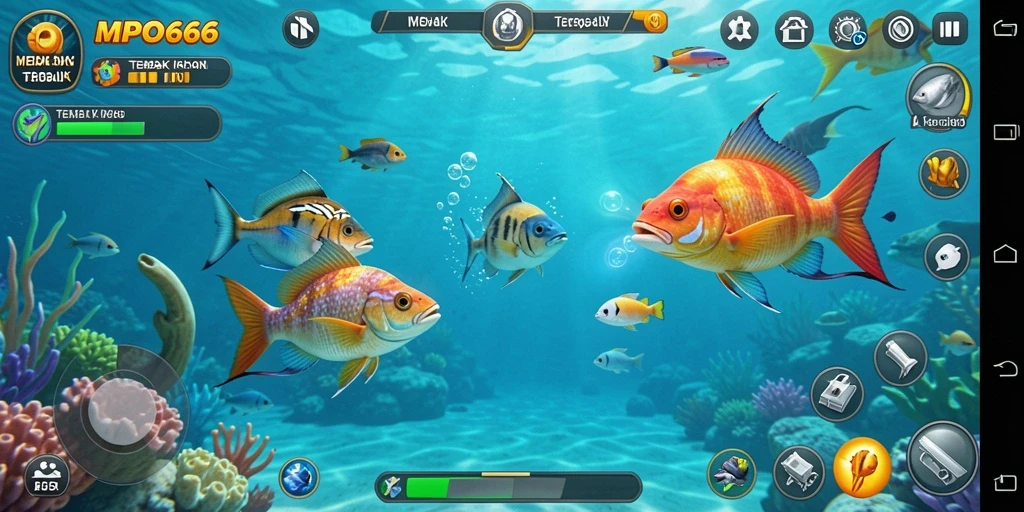 Gameplay seru Tembak Ikan dengan grafis menarik dan antarmuka yang mudah.