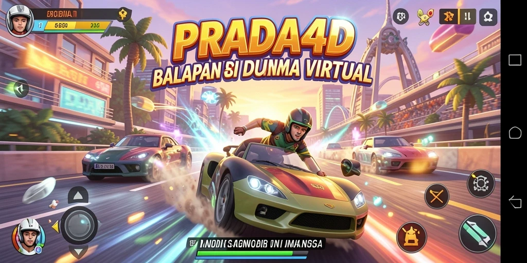 Tangkapan layar dari gameplay seru PRADA4D saat balapan.