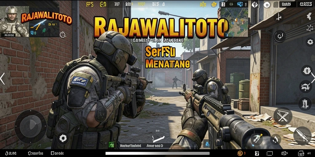 Screenshot RAJAWALITOTO menampilkan aksi seru dalam pertempuran FPS.