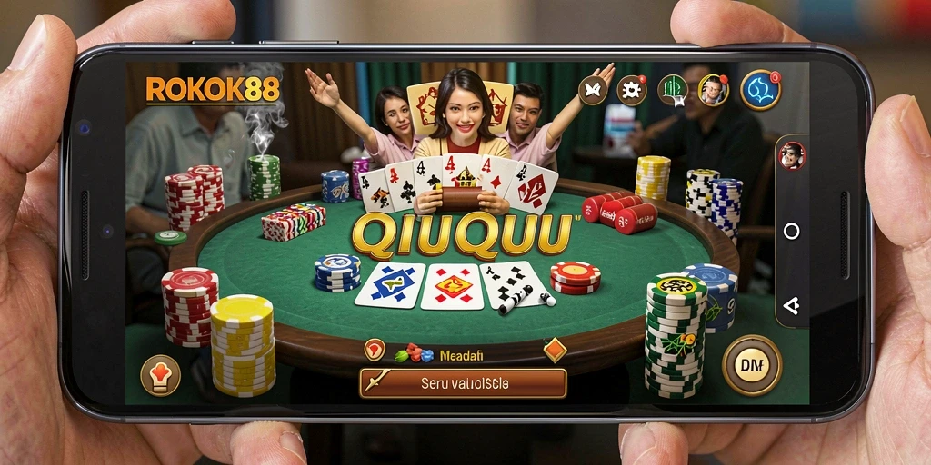 Tampilan seru gameplay QiuQiu di ROKOK88.