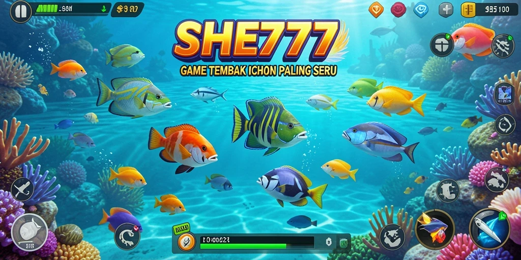 Gameplay menarik Tembak Ikan di SHE777 dengan beragam ikan.