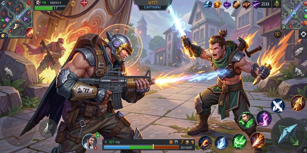 Tampilan gameplay UT77 yang menarik di arena pertempuran.