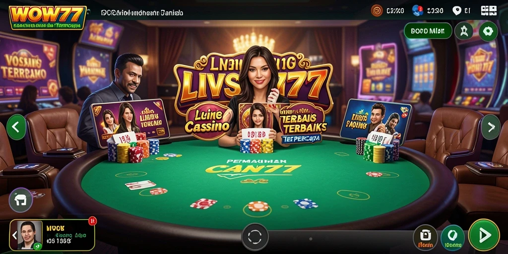 Gameplay WOW77 yang mendebarkan dan interaktif dengan dealer langsung.