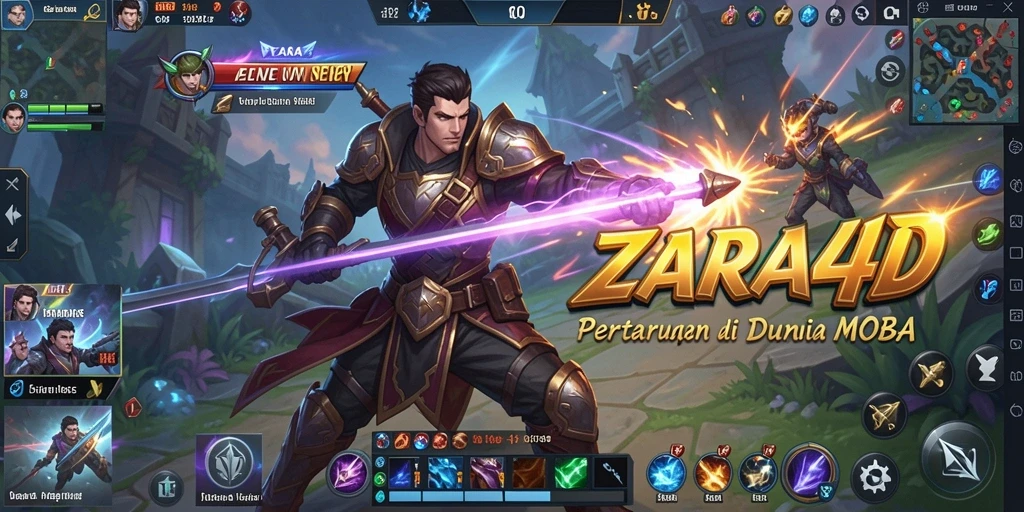 Screenshot dari gameplay ZARA4D yang menunjukkan pertarungan tim yang epik.